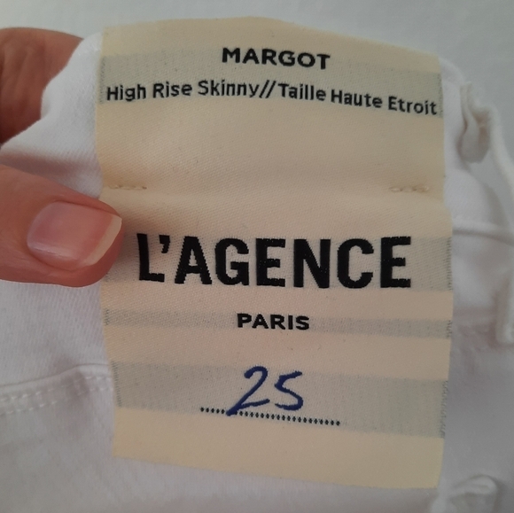 L'AGENCE Margot High Rise Tux Stripe Skinny Jeans 25 - Picture 5 of 9